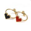 Fashion Stainless Steel Heart Shaped Rings For Women Classic Adjustable Size Gold Color Ring Wedding Party Jewelry
