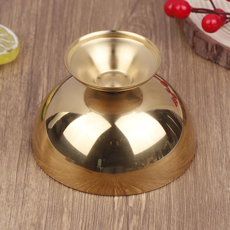 .1Pc Gold Stainless Steel Ice Cream Cup Salad Bowl With Fork Dessert Fruit Plate Snack Dish Wine Cup Home Kitchen Bar Tableware