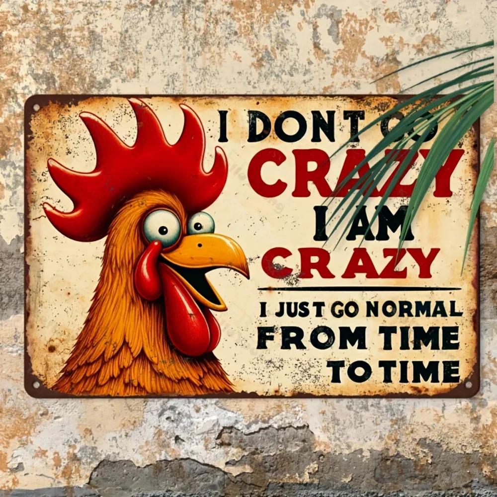 Delightful Charming Humorous Chicken Aluminum Sign, Retro Style, Weatherproof Wall Art with Holes, Ideal for Bar/Farmhouse.