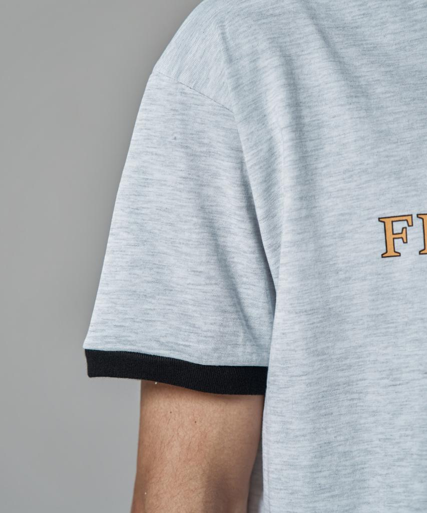 WAAR M1090 Dream Fever Ringer Short Sleeve T-Shirt_White Melange