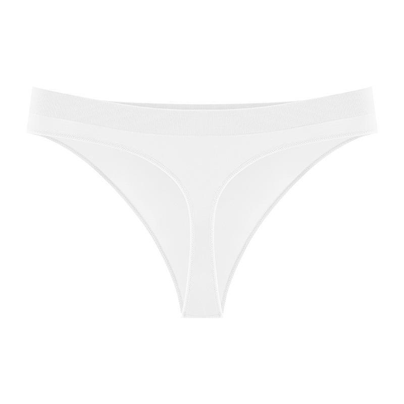 

Европейские и американские бесшовные спортивные стринги - сексуальные однотонные трусы с низкой талией One size (F) белый