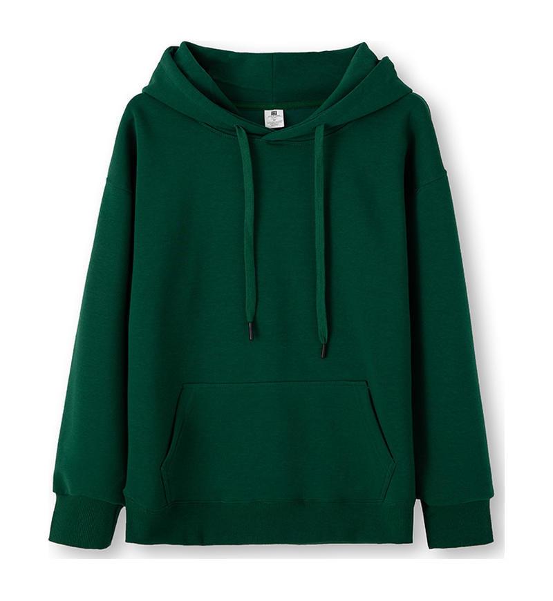 2025 autumn and winter new hooded sweater women's solid color college style loose casual velvet popular trendy brand Japanese and Korean style