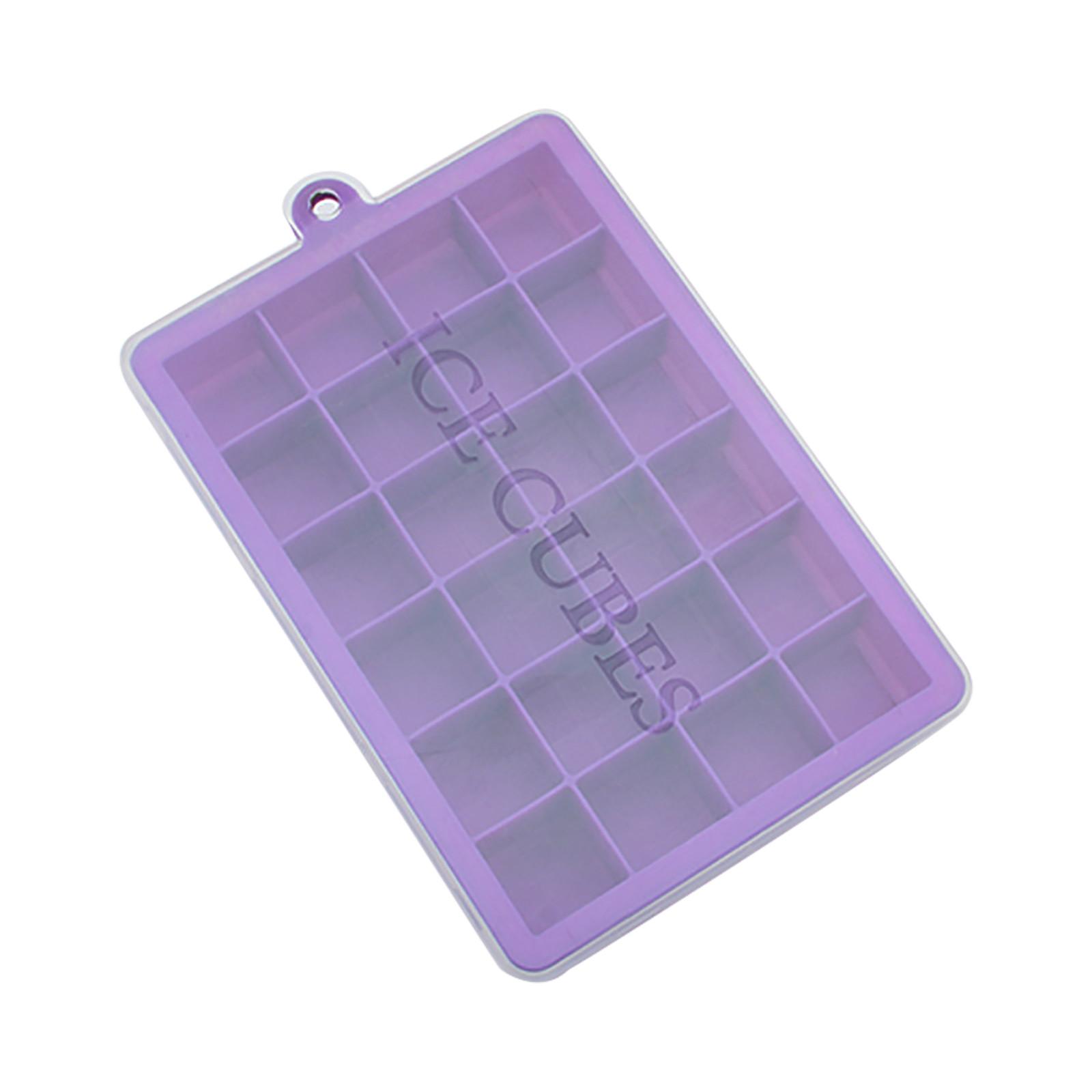 Ice-Mold Trays Silicone, Silicone Ice-Mold Trays Molds With Lid For Freezer, Removable And Stackable, 24 Ice Molds Per Trays One Size фиолетовый