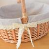 Handheld Rattan Flower & Egg Basket with Ribbon Lining for Weddings