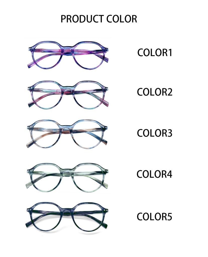Turzing Round Reading Glasses for Women Men Spring Hinge Lightweight Pattern Print Eyewear