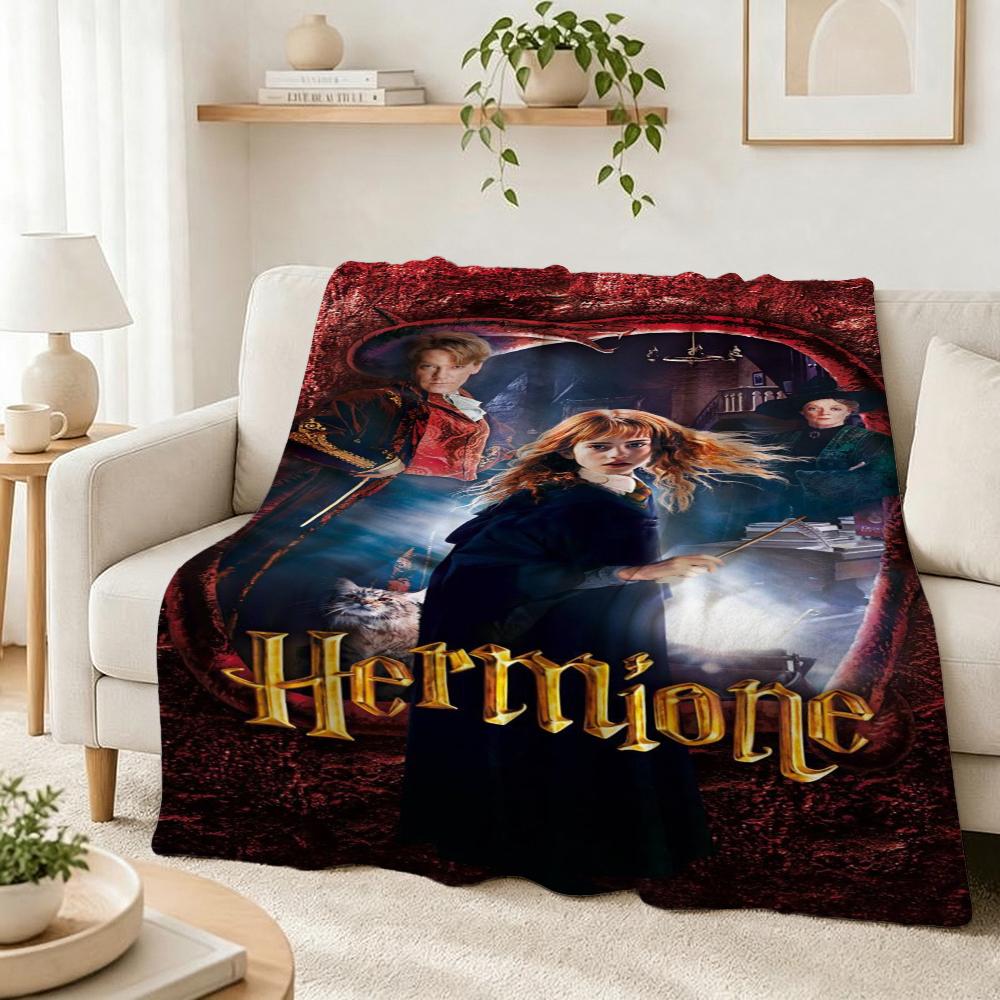Magic Hermione Theme Printed Blanket Cozy Comfortable Throw Blanket For Living Room Sofa Nap Lightweight Home Decor Great Holiday Gift