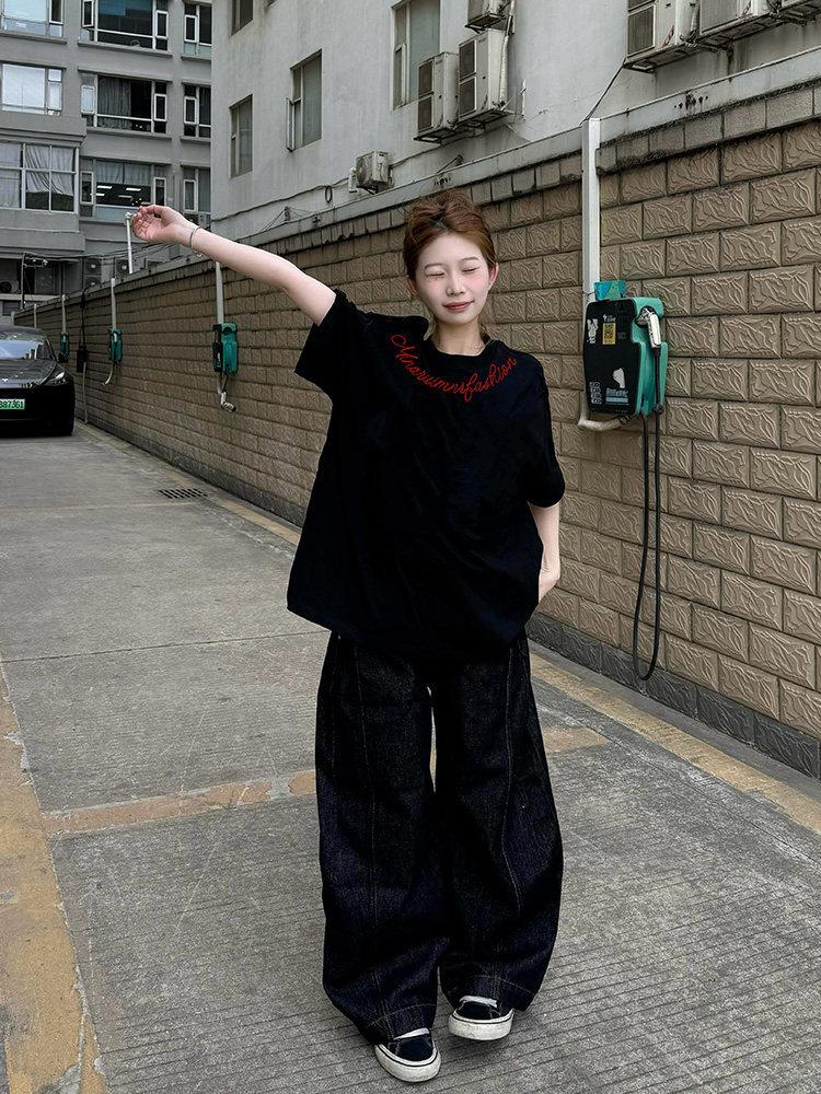 Plus Size Korean Style Loose Streetwear T-shirt for Women