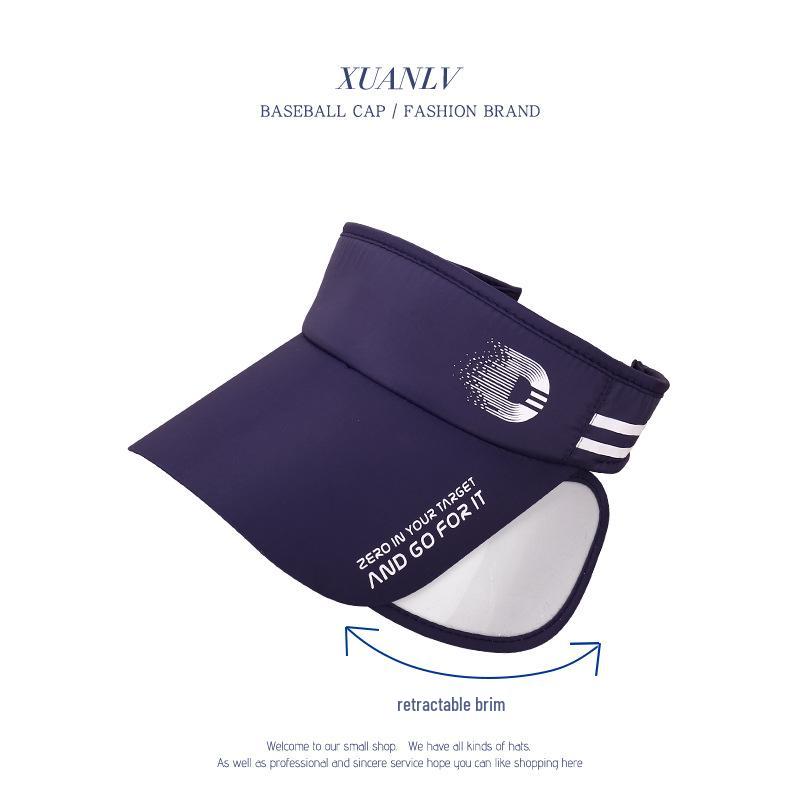 

Складная шляпа от солнца с козырьком: Трендовый дизайн без верха для занятий спортом на открытом воздухе и путешествий Adjustable тёмно-синий