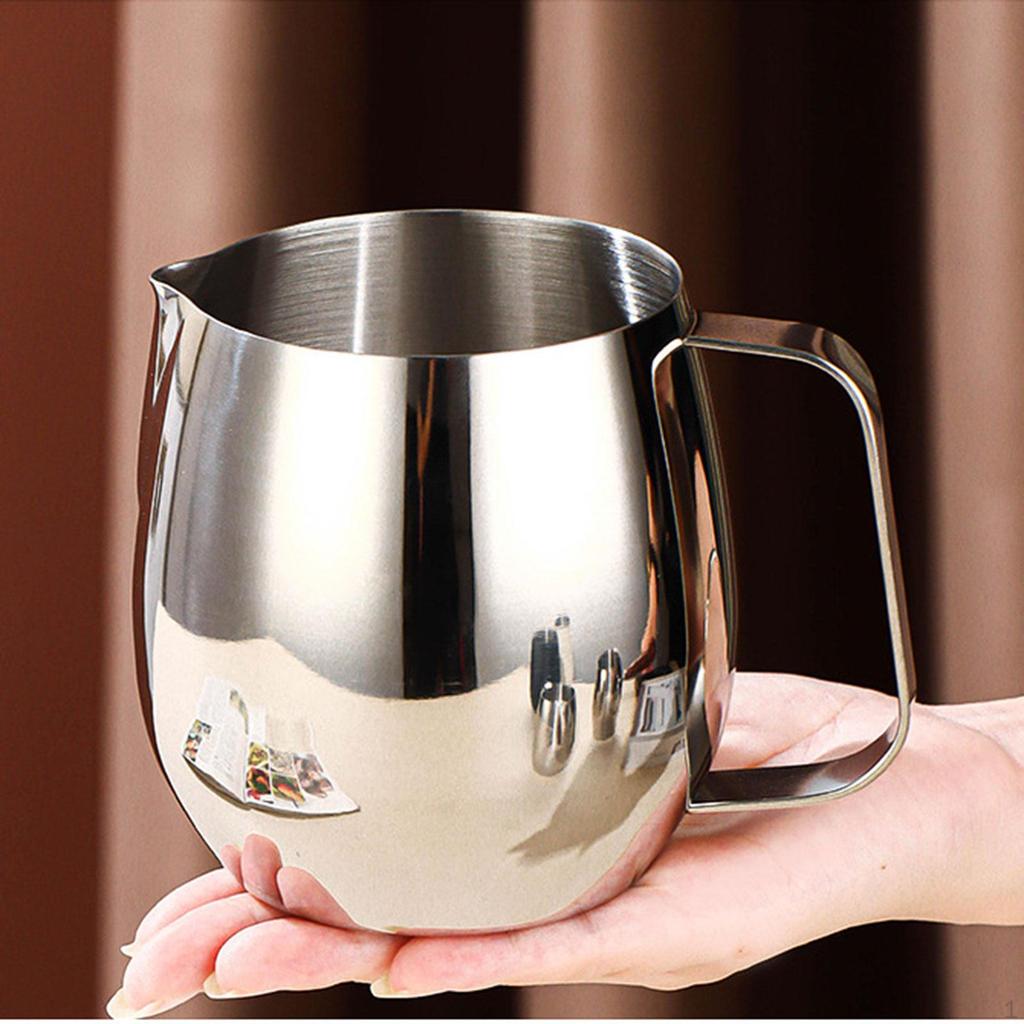 Milk Frothing Pitcher Container Comfortable Grip Smooth Surface Espresso Machine Parts Sturdy Latte