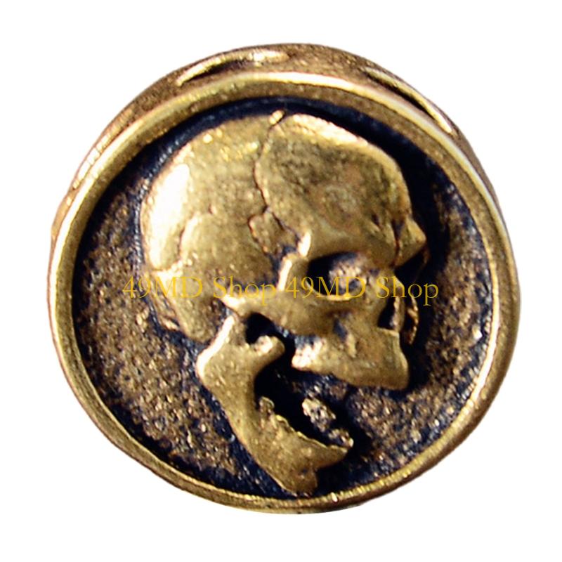 

49MD Brass Skull Pendant for Handmade Jewelry Gear Beads Charm DIY Accessories жёлтый