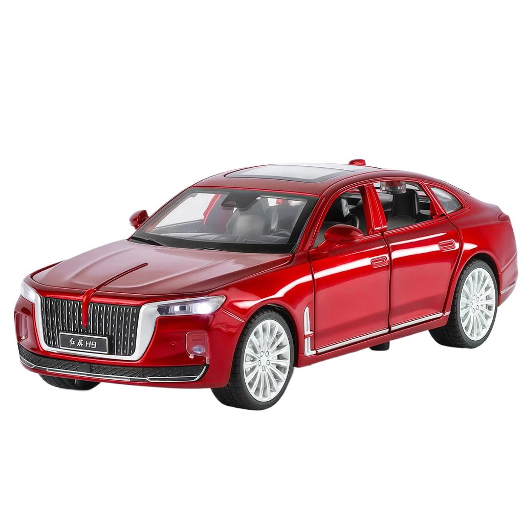 1/32 Hong Qi H9 Alloy Luxy Car Model Diecast Toy Vehicles Metal Car Model High Simulation Sound Light Collection Childrens Gifts