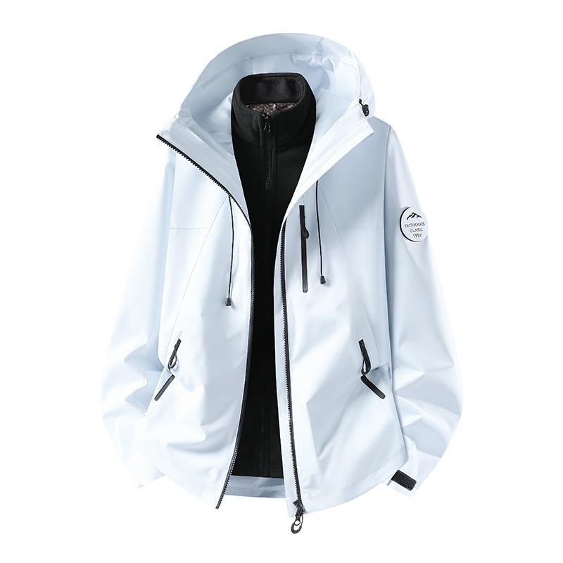 New high-quality couple models, men's and women's outdoor graphene three-in-one detachable jacket, windproof and waterproof for men and women