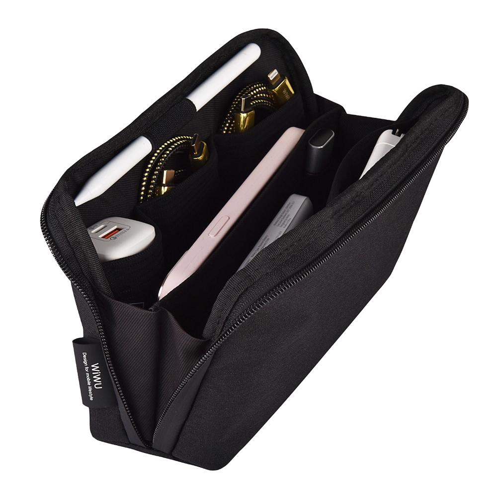 

WIWU Alpha Waterproof Polyester Storage Bag Pouch for Pen. Cell Phone,Cable,Wall Charger Type A