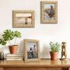 Cornice per Foto in Legno con Corda di Canapa Intrecciata Fatta a Mano Creativa, Elemento Decorativo in Rattan, Cornice per Foto Stile Boemo Scatola Portagioie