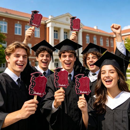Wooden Graduation Photo Props 2026 Graduation Party Decoration Personalized Commemorative Graduation