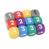 12pcs Six Sided Dice Rounded Corners Plastic Colored Dice for Math Counting Teaching
