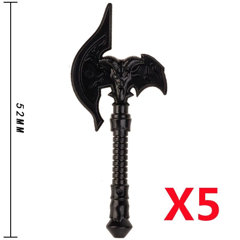 MOC Medieval Military Anime Figures Weapons Building Blocks Toys Soldiers Shield Sword Bow Trident Ax Gun Hammer DIY Gifts K027
