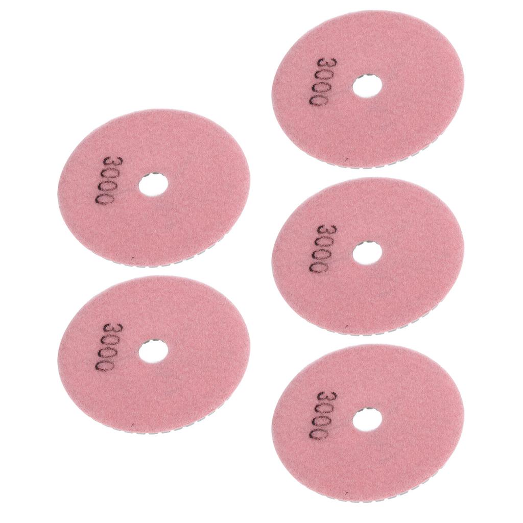 5Pcs 4in Diamond Wet Polishing Pads Soft Grinding Disc Kit for Marble Granite Ceramics3000 Grits