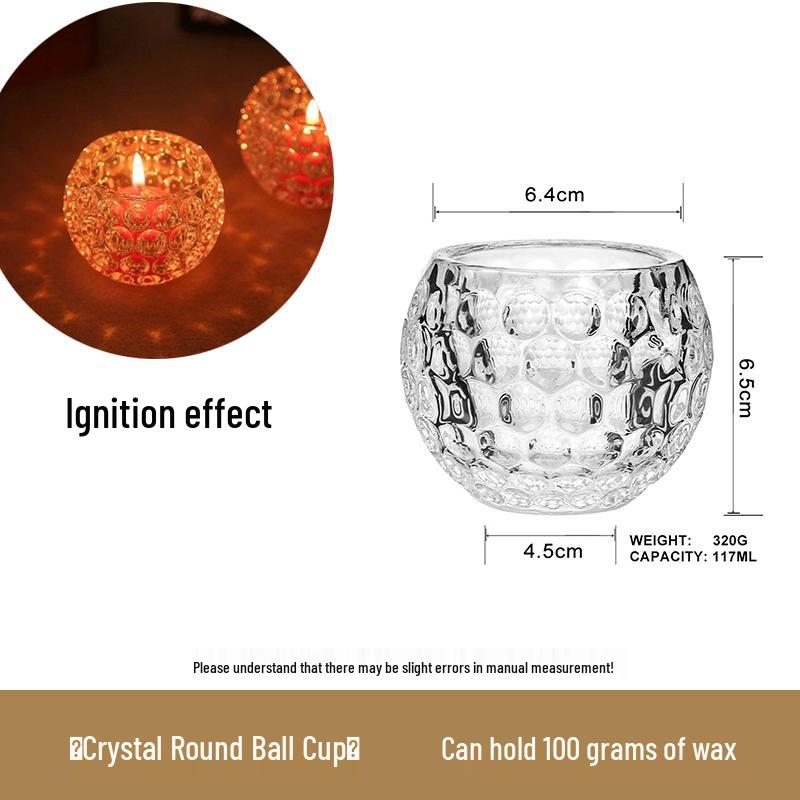 Mongolian Yurt Glass Candle Cup with Lid – DIY Scented Soy Wax Container Candlestick