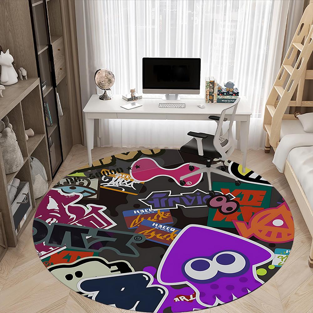 1 sztuka Splatoon? Okrągły dywanik do biura, sypialni, salonu, wystrój domu, dekoracja pokoju, Offic a1016196