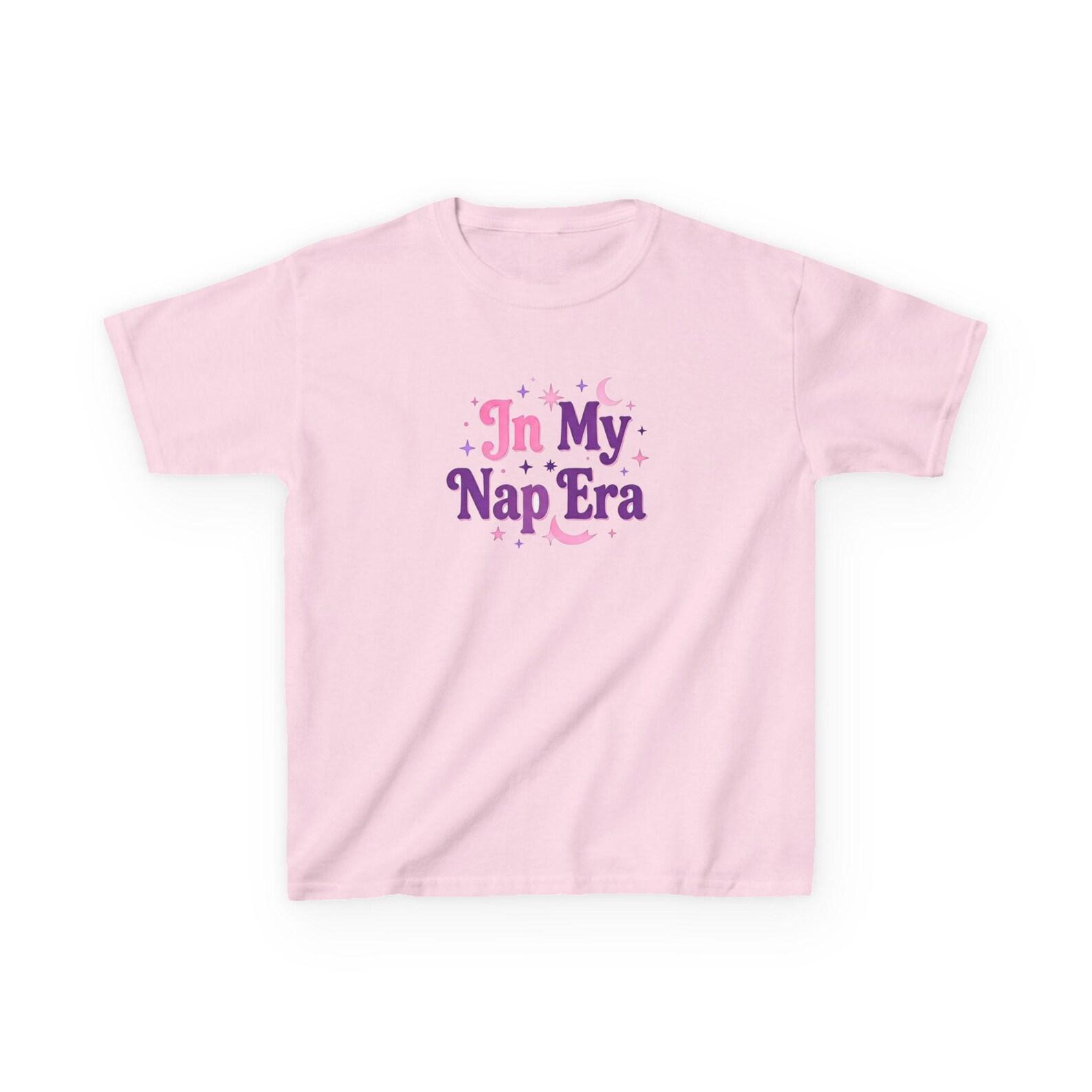 In My Nap Era Kids Tee | Cute Nap Time Shirt, Pink & Purple Moon Stars 150