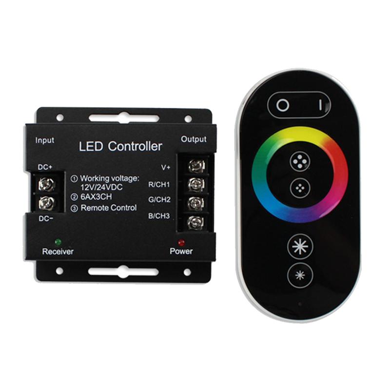 AD23-DC12-24V LED Strip Light RF Touch Remote Controller Dimmer For 5050 Tape Lights Adjust Brightness