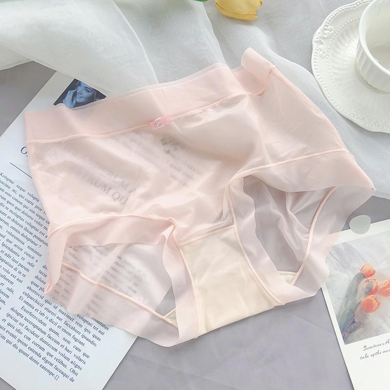 Intimo Estivo alla Moda in Seta Ghiacciata Senza Cuciture Ultra-sottile ad Asciugatura Rapida Taglie Forti Vita Media Cavallo in Cotone Intimo a Triangolo da Donna