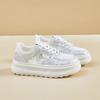 Summer New White Shoes Women's Mesh Elevator Breathable Sneakers Ins Fashionable Shoes Thick-Soled Fashionable Casual Shoes