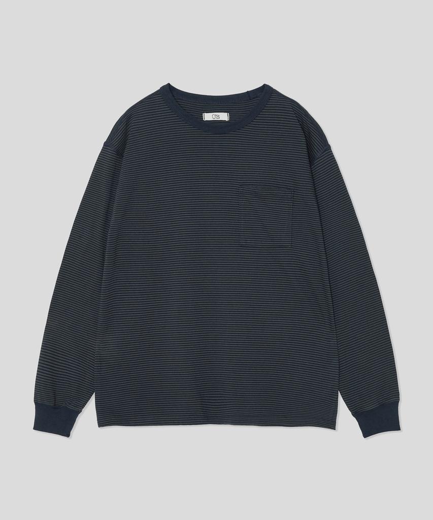 Onses Steady Stripe Long Sleeve T Shirts (Navy/Charcoal)