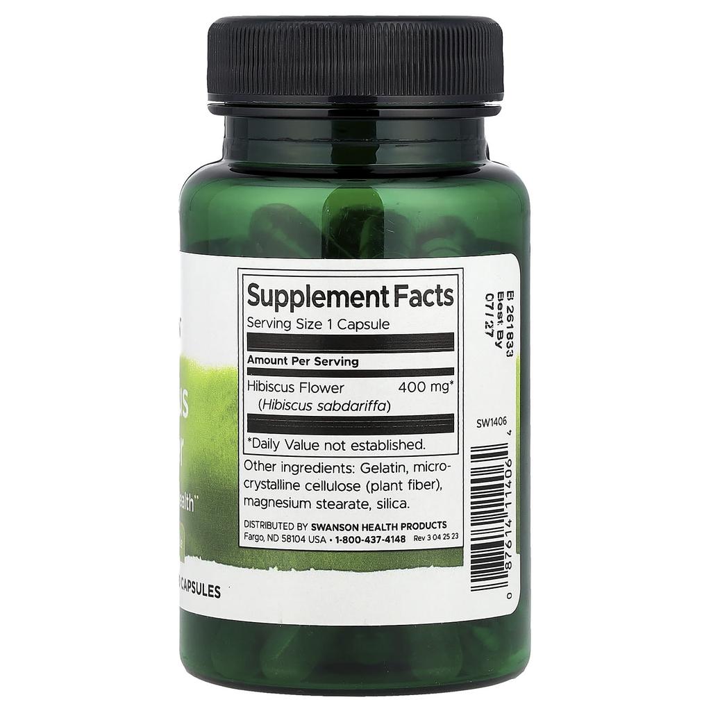 Hibiscus Flower, 400Mg, 60 Capsules