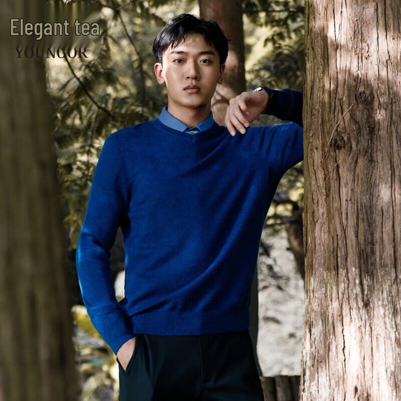 

YOUNGOR Men s V-Neck Wool Sweater 105cm