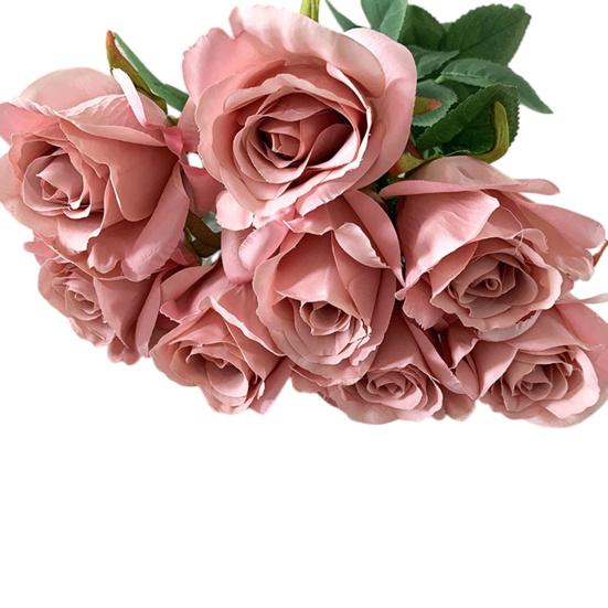 Artificial Flower Faux Silk Flower Fabric Soft Pliable Petals Flexible Stems Realistic Look Fake Roses Wedding Bouquets Photo Props