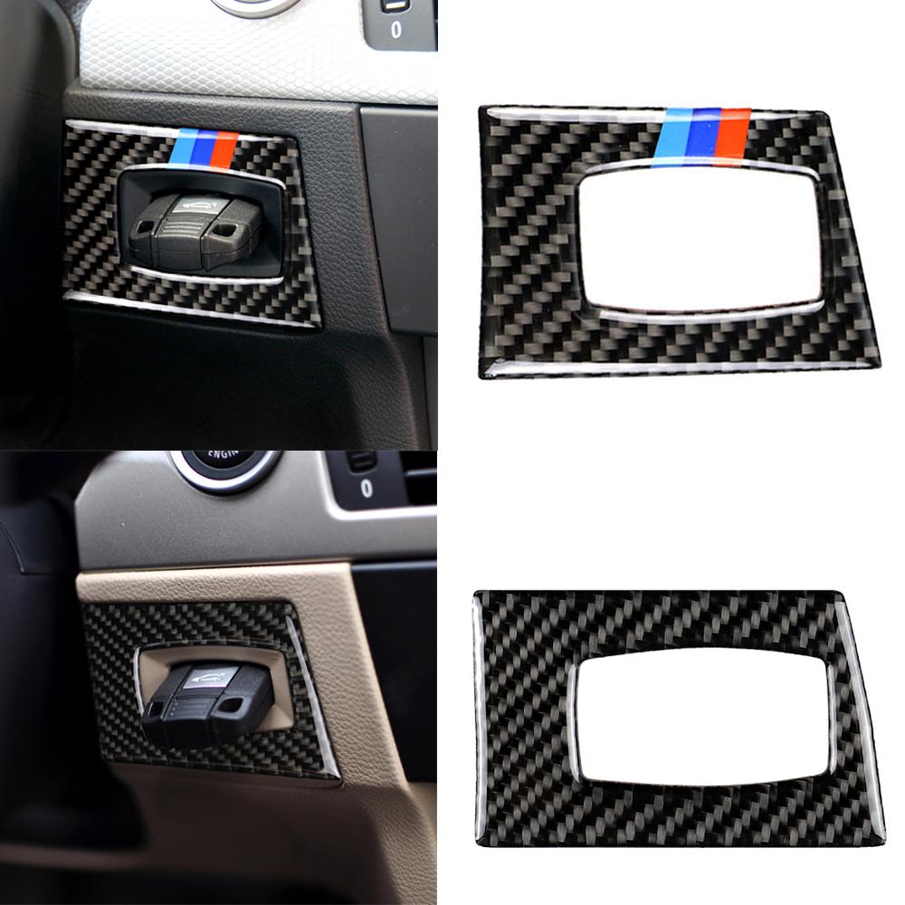 

Carbon Fiber Interior Car Ignition Switch Key Hole Sticker Decal Protect Decor Trim For BMW 2005-2012 E90 E92 E93