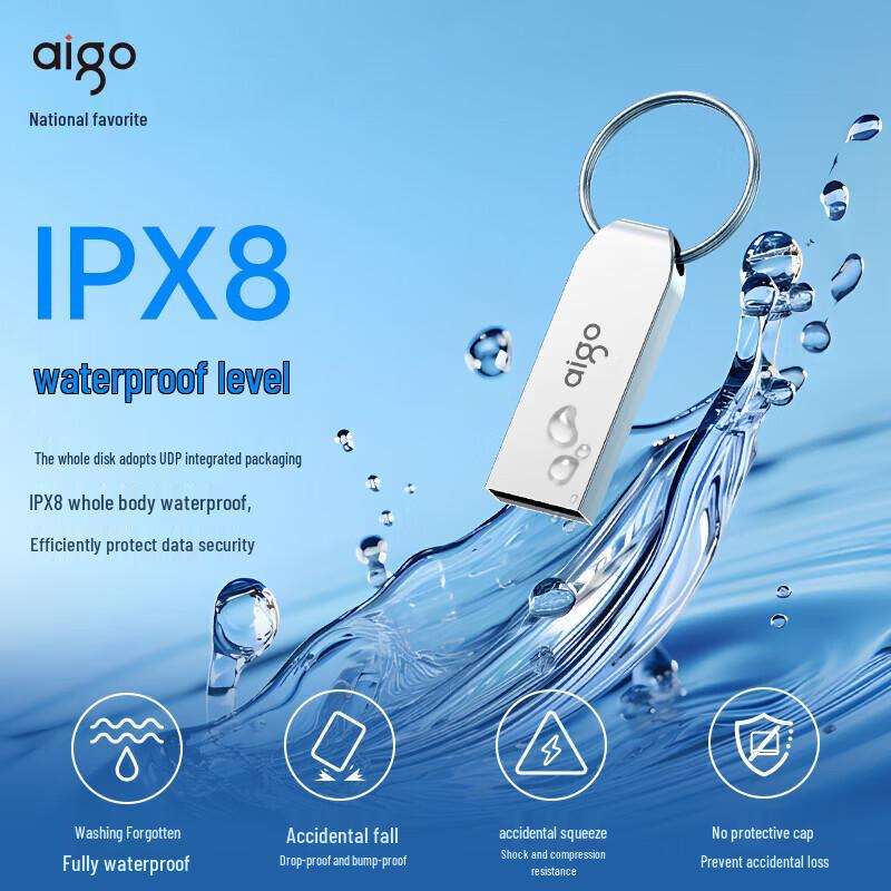 Компактный металлический USB-накопитель aigo U268