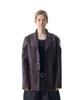 Aakam 3-Button Leather Blazer (Brown)
