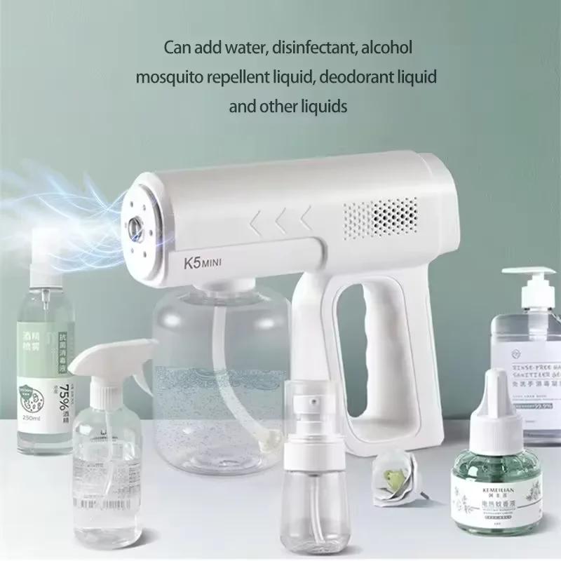 380ML K6PRO Wireless Electric Nano Sprayer Fogging Disinfection Gun Blue Light  Sprayer Household Atomization Sanitizer Machine