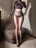 Sexy Women 5D Thin Seamless Elastic Oil Glossy Shiny Sockings Sheer See Through Tights Open Crotch Maid Shaping Pantyhose