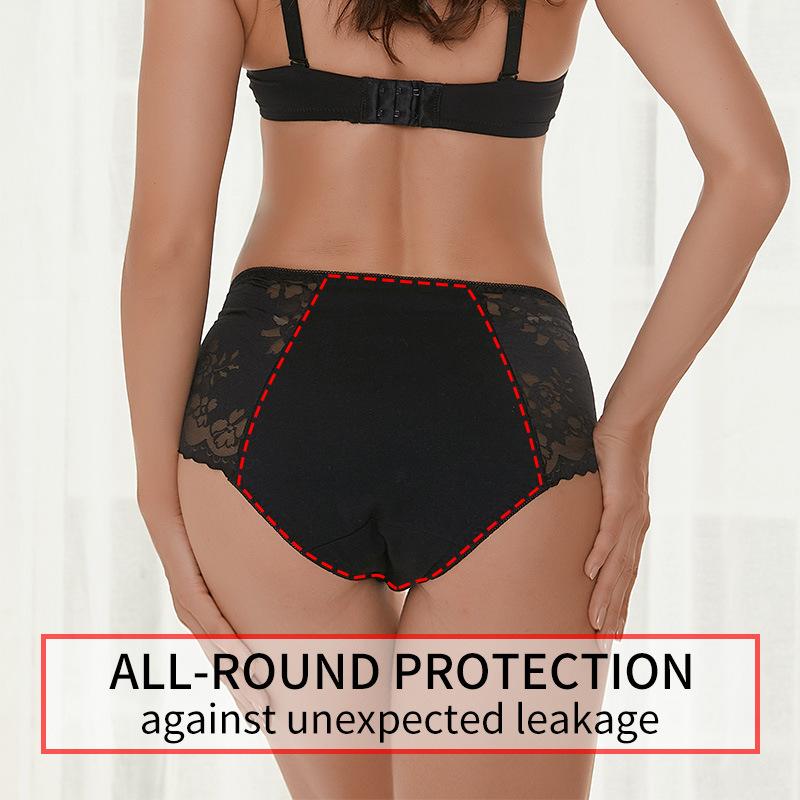 1/3 buc. Chiloți fiziologici pentru femei, cu 3 straturi, cu talie medie, etanșe, chiloți pentru femei din dantelă, chiloți pentru femei confortabili, respirabili, pentru menstruație