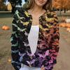 Women's Fashion Printed Long Sleeve Knitted Cardigan Button Down Jacket