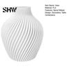 Spiral Ribbed Vase Modern Vase, 3D Printed Dried Flower Matte Floral Arrangement Container White Decorative for Living Room Shelf Table Centerpiece