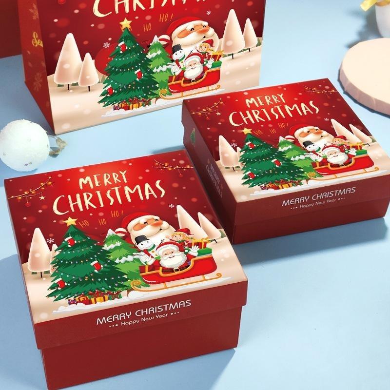 Christmas Paper Gift Box Set 1 Pack Durable Xmas Favor Packing Containers for Holiday Party Gifts Home Decoration