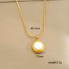 Stainless Steel Gold-Plated Pearl Necklace Fashion Elliptical Square Geometric Necklaces Temperament Collarbone Chain Jewelry