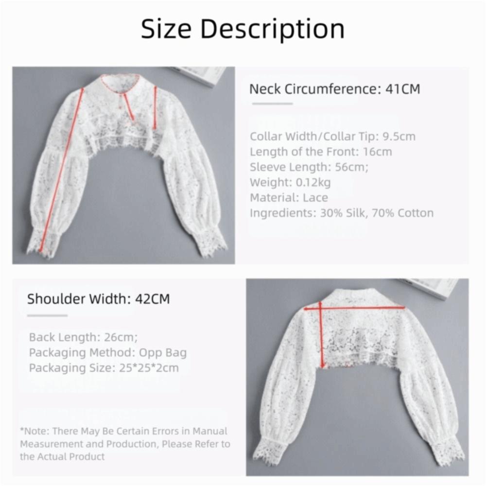 Beautiful Lace Sunscreen Shawl Chiffon Floral False Collar Clothes Accessories Girl