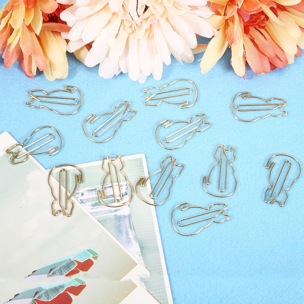 12 Pcs Clip Cat Shaped Unique Stylish MultiFunction Thickened Paper Clip 3x2cm