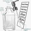 Square Glass Soap Dispenser with Stainless Steel Pump - Small Capacity