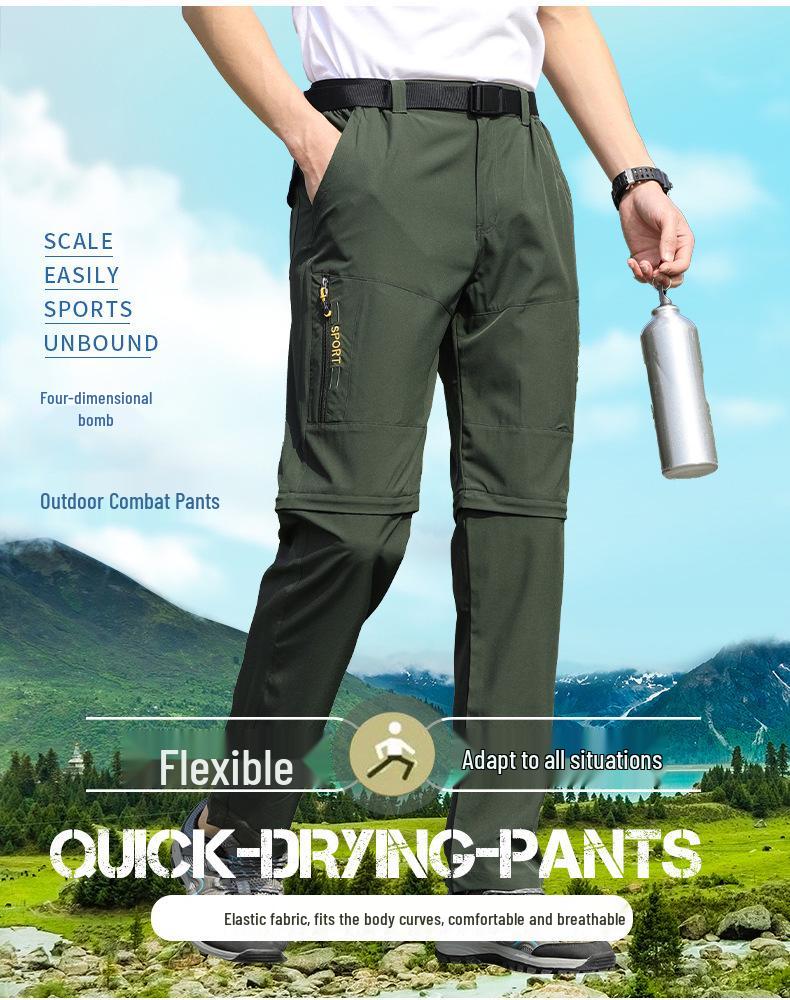 Detachable Men's Quick-Dry Sports Pants – 2-in-1 Stretch Design for Spring & Summer