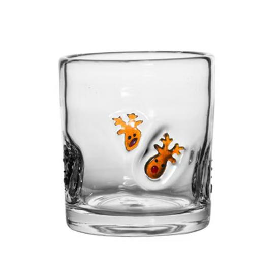 Christmas Icon Glass Holiday Themed Stemless Drinking Glasses Unique Texture Design Glassware Christmas Thanksgiving Party Decor