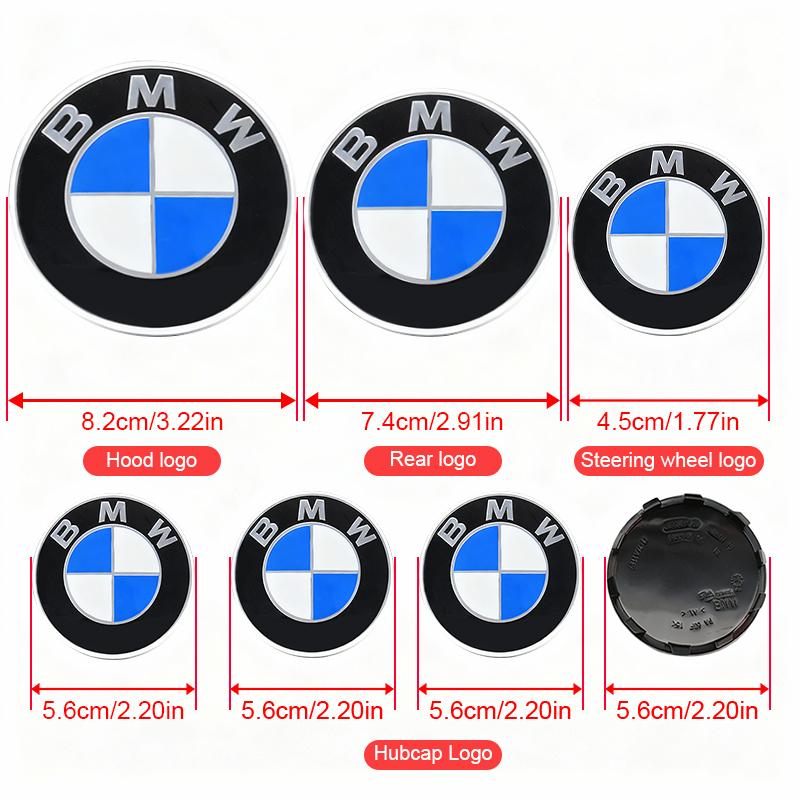 7Pcs Car Front Rear Logo Steering Wheel Center Sticker Hub Covers Accessories For BMW E93 F10 F20 F30 F40 F15 F25 F26 F31 F49 M3