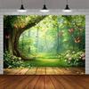 Wald Schmetterlinge Blumen Party Hintergrund Polyester Wandbehang Zuhause Büro Garten