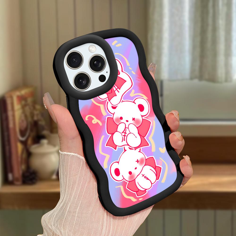 Big Wave Edge Weiches Silikonmaterial Macaron-Telefongehäuse Stoßfestes Schutzgummigehäuse für iPhone Samsung Huawei Honor Xiaomi Redmi OnePlus Moto